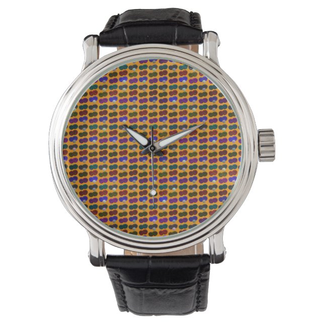 Lawn Bowls Pop Art Pattern, Armbanduhr (Vorderseite)