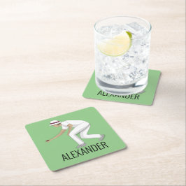 Lawn Bowls Rechteckiger Pappuntersetzer