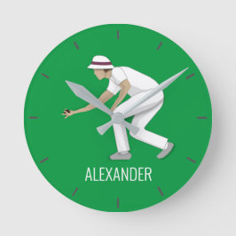 Lawn Bowls Runde Wanduhr
