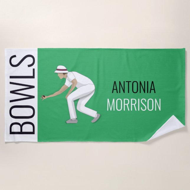 Lawn Bowls Strandtuch (Vorderseite)