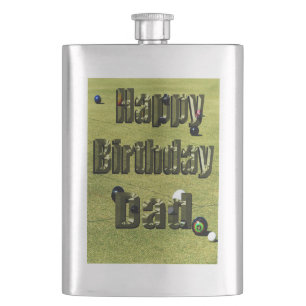Lawn Bowls Vater Happy Birthday, Hip Flask Flachmann