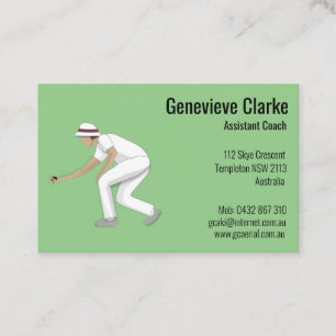 Lawn Bowls Visitenkarte