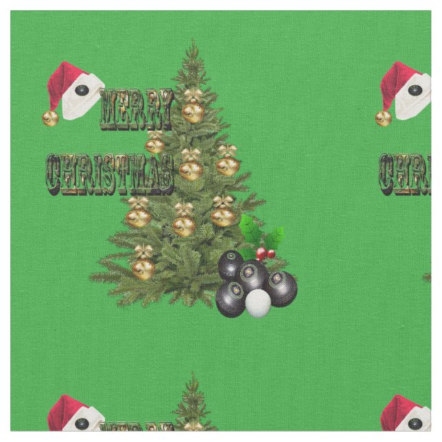 Lawn Bowls Weihnachtsbaum Design, Stoff (Nahaufnahme)