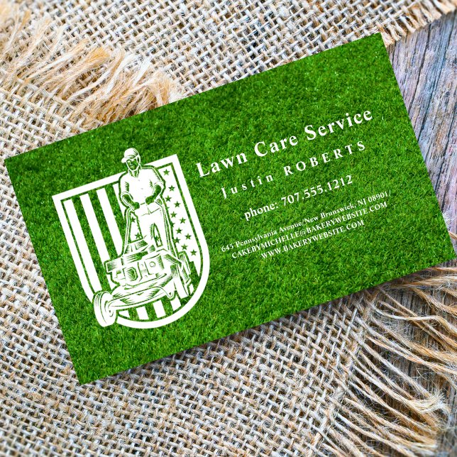 Lawn Care Landscaping Grass Service - Amerikanisch Visitenkarte (Von Creator hochgeladen)