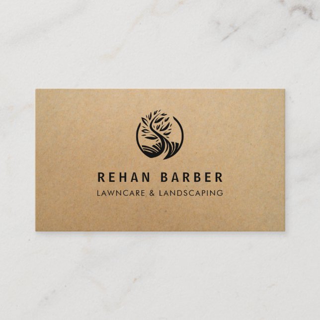 Lawn Care Landscaping kraft Business Card Visitenkarte (Vorderseite)