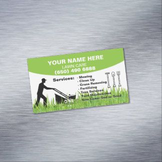 Lawn Care Landscaping Mowing Grass Service Magnetische Visitenkarte