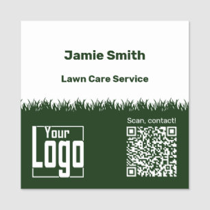 Lawn Care QR-Code Logo Company Green White Namensschild