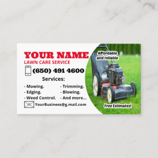 Lawn Care Services Business Card Moving Business Visitenkarte