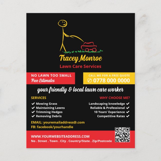 Lawn Care Worker, Lawn Care Services Flyer (Vorne)