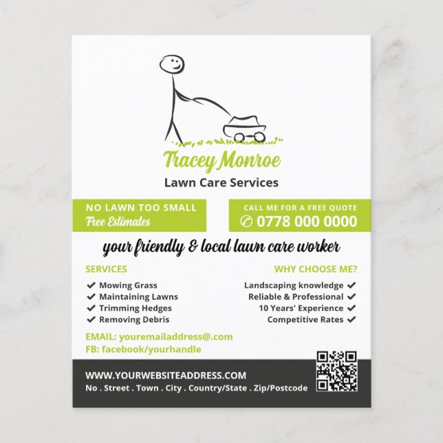 Lawn Care Worker, Lawn Care Services Flyer (Vorne)