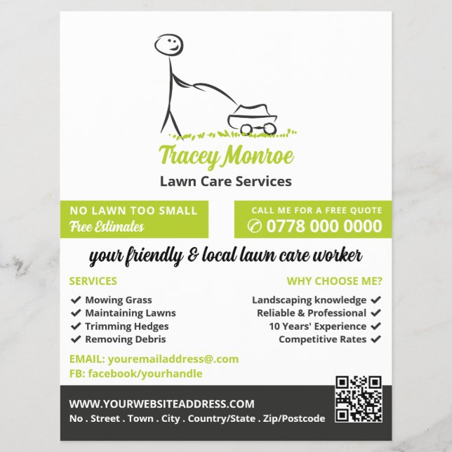 Lawn Care Worker, Lawn Care Services Flyer (Vorne)