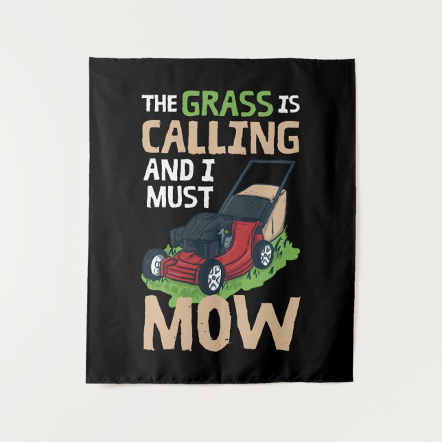 Lawn Mower Lawn Care Wandteppich (Vorderseite)