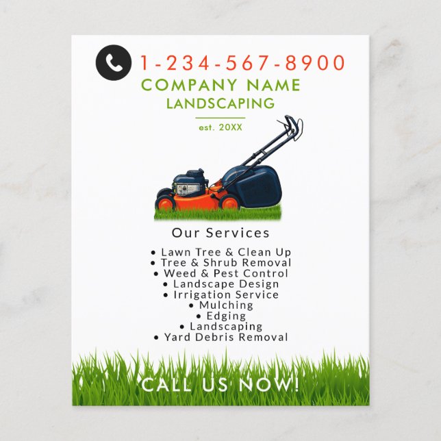 Lawn Mowing Landscaping Garden Lawn Care Modern Flyer (Vorne)