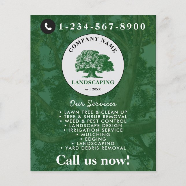 Lawn Mowing Landscaping Garden Lawn Care Tree Flyer (Vorne)