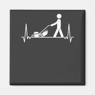 Lawn Mowing Lawn Care Heartbeat Magnet