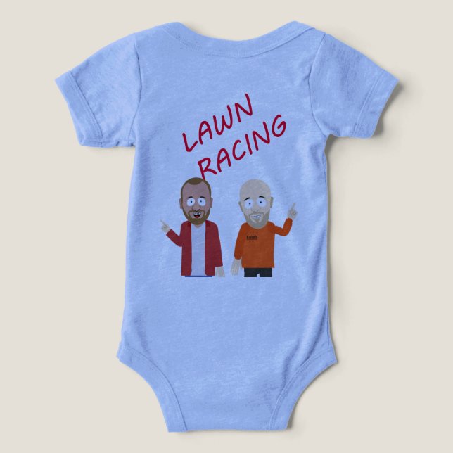 "Lawn Racing Baby Bodysuit - Classic Logo Edition" (Design Rückseite)