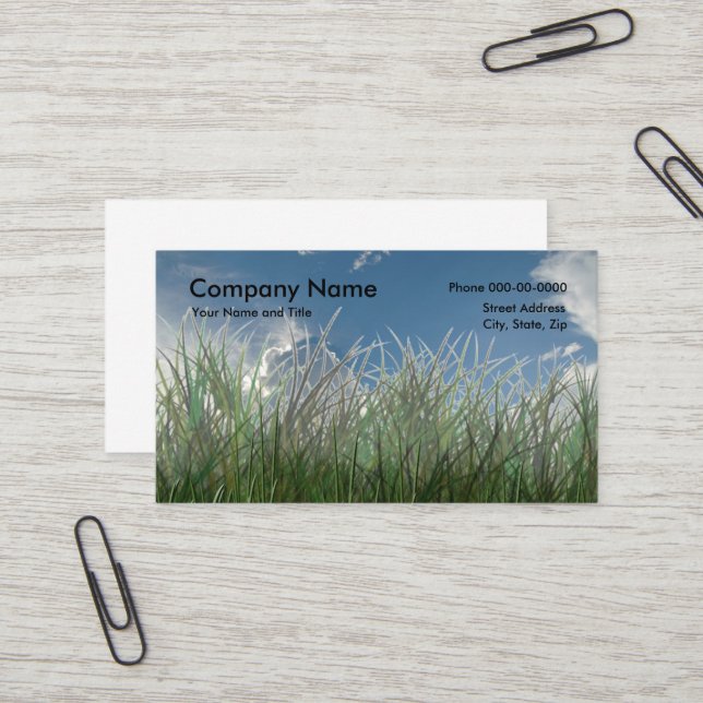 Lawncare Business Card Visitenkarte (Vorderseite/Rückseite Beispiel)