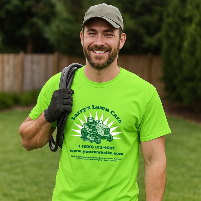 Lawnmower Lawn Care Business Template T-Shirt (Von Creator hochgeladen)