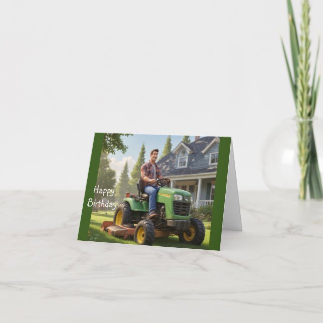 Lawnmower Man Birthday Karte (Vorderseite)