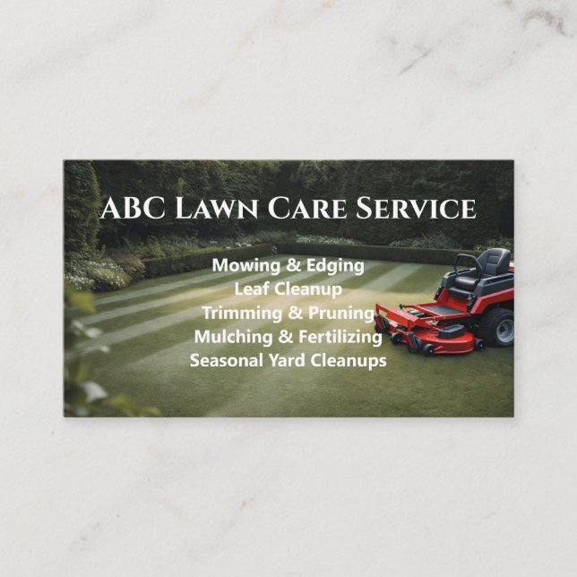 Lawnpro Premium Service Visitenkarte (Vorderseite)