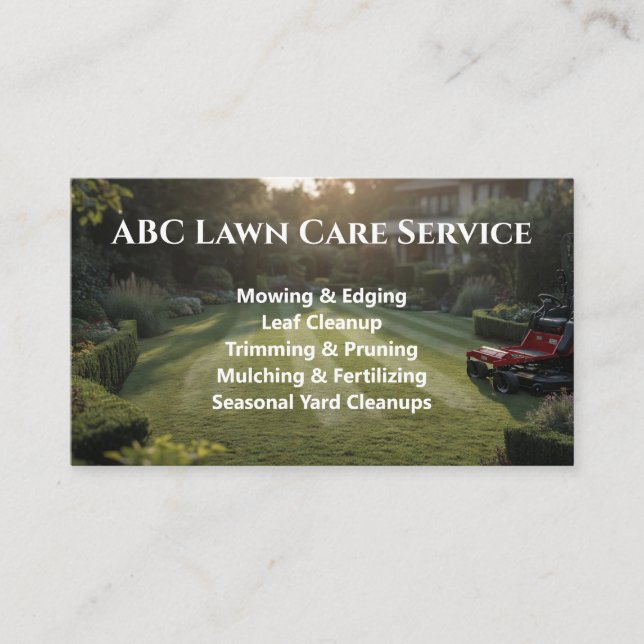 Lawnpro Premium Service Visitenkarte (Vorderseite)