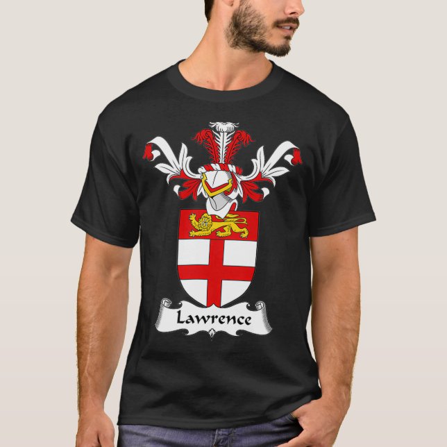 Lawrence Coat of Arms Familienwappen T-Shirt (Vorderseite)