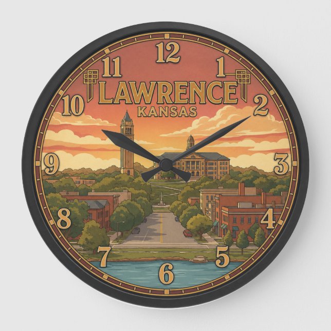 Lawrence Kansas Große Wanduhr (Vorderseite)