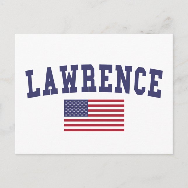Lawrence KS US-Flagge Postkarte (Vorderseite)