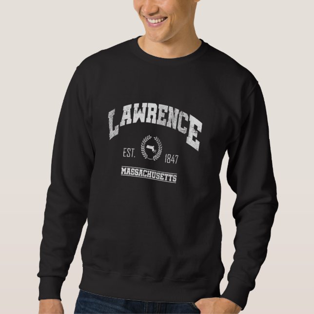 Lawrence MA Massachusetts Vintag Throwback Sweatshirt (Vorderseite)