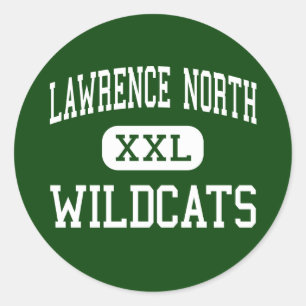 Lawrence-Nord- Wildkatzen - hohes - Indianapolis Runder Aufkleber