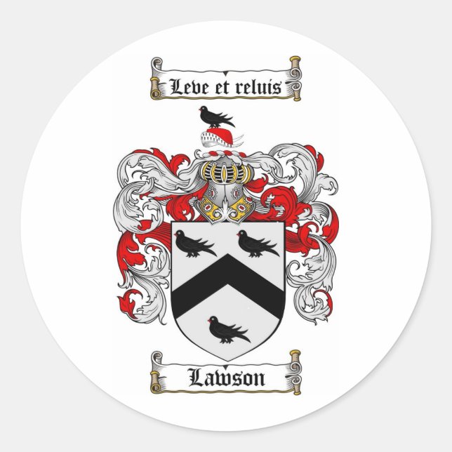 LAWSON-FAMILIENWAPPEN - Wappenschuss Runder Aufkleber (Vorderseite)