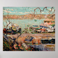 Lawson's River Scene-Boats and Houses