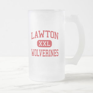 Lawton - Vielfrasse - hoch - Lawton Oklahoma Mattglas Bierglas
