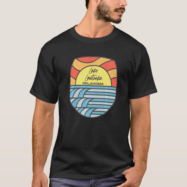 Lawtonka Oklahoma Ok Sunset Vacation Souvenir T-Shirt (Vorderseite)