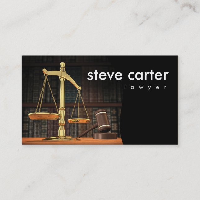 Lawyer Advocate Law Justice Business Card Visitenkarte (Vorderseite)