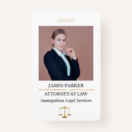 Lawyer Attorney At Law Classy White Ausweis