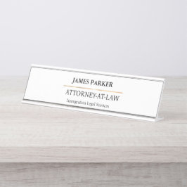 Lawyer Attorney At Law Classy White Schreibtischnamensplakette