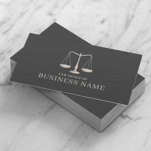 Lawyer Attorney at Law Scale of Justice Dark Gray Visitenkarte