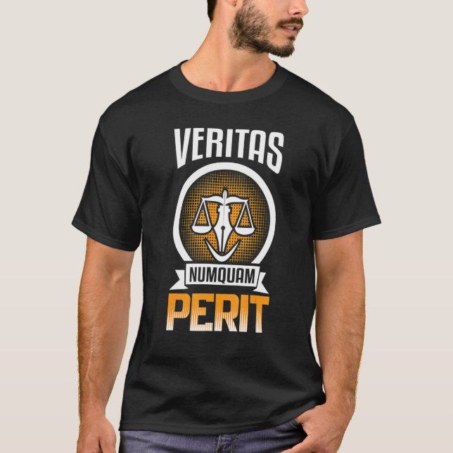 Lawyer Veritas Numquam Perit Law School Future Law T-Shirt (Vorderseite)