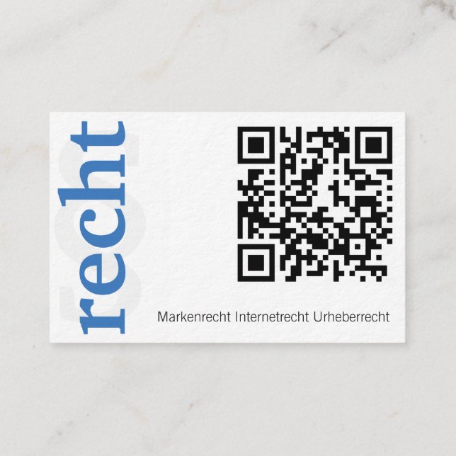 Lawyer With Qr Business Card Visitenkarte (Rückseite)