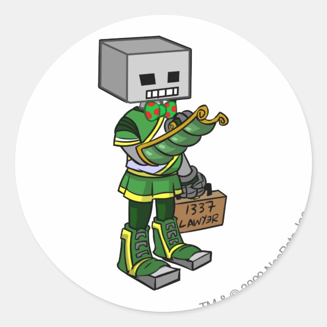 Lawyerbot Brightvale Staff Player Runder Aufkleber (Vorderseite)