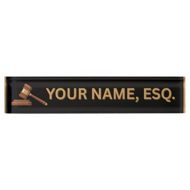 Lawyers Gift Desk Name Plate Namensplakette (Vorderseite)