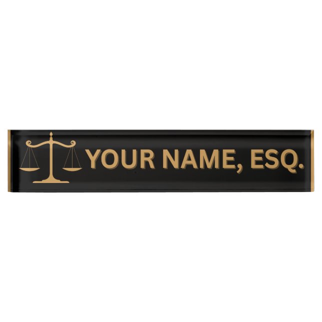 Lawyers Gift Desk Name Plate Namensplakette (Vorderseite)