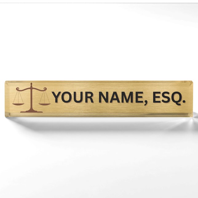 Lawyers Gift Desk Name Plate Namensplakette (Vorderseite)