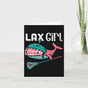 Lax Girl Lacrosse Whale Niedlich Sport Player Goal Karte