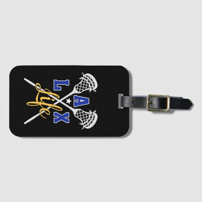 LAX Life / Custom Colors / Personalisiert Lacrosse Gepäckanhänger (Vorderseite (Horizontal))