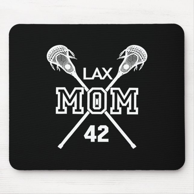 Lax Mama #42 Lacrosse Mama Player Nummer 42 Mutter Mousepad (Vorne)