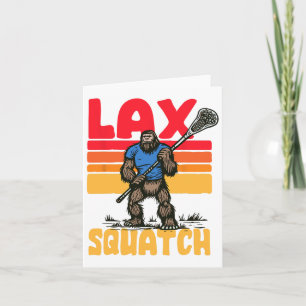 Lax Squatch! Bigfoot Lacrosse Player Retro Sasquat Karte