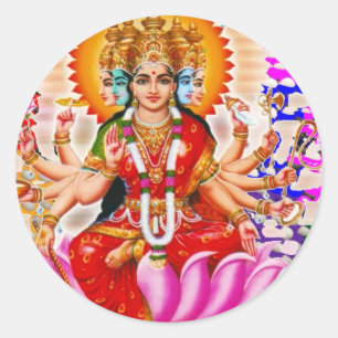 LAXMI - Göttin des Wohlstands Runder Aufkleber