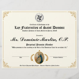 Lay Dominican Certificate